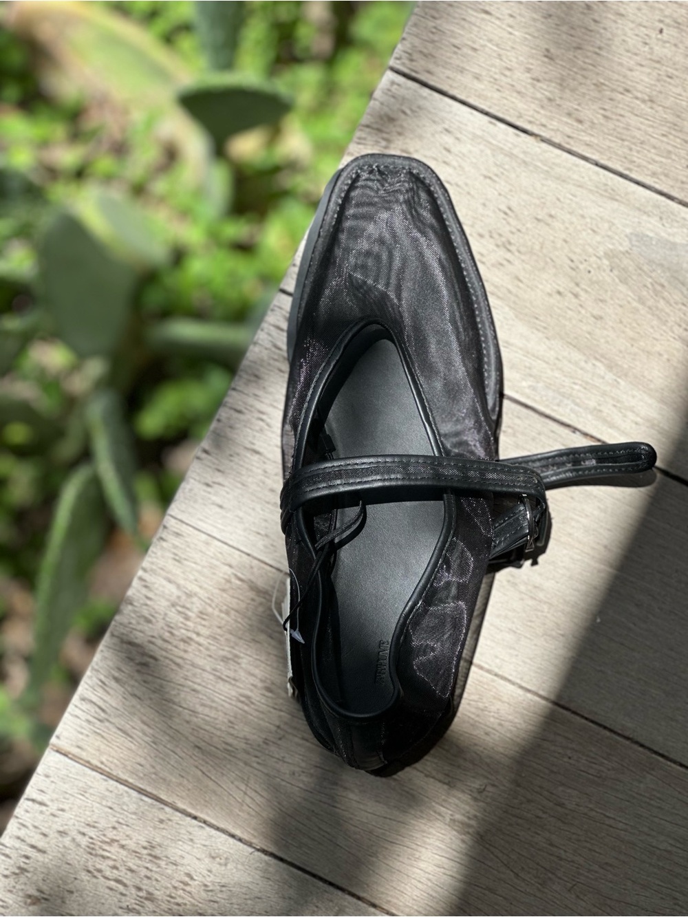 ZARA Mesh Black Mary Jane Flat with Strap in Size 40 — NWT - Picture 2 of 5